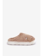 Futrzane Kapcie Z Przypinkami Ciemnobeżowe Ivelfedi