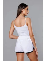 Biele dámske šortky s kontrastnou lemovkou (8K208-1) Biele dámske šortky s kontrastnou lemovkou (8K208-1)