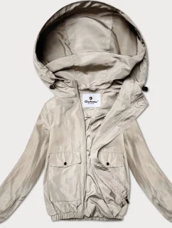 Dámska tenká bunda s krátkou podšívkou Glakate light beige (LU98017#)