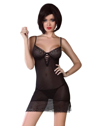 Erotická košieľka Florizel black - LivCo CORSETTI FASHION