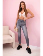 Dámsky bavlnený top s výstrihom a zlatým akcentom Powder Pink Dámsky bavlnený top s výstrihom a zlatým akcentom Powder Pink