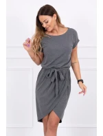 Šaty s obálkovým spodným dielom grafitové melanžové