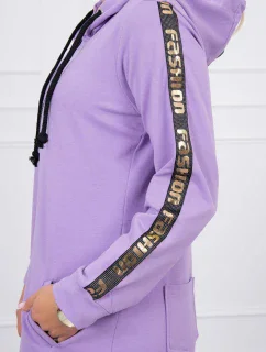 Mikina so zipsom na chrbte tmavo fialová