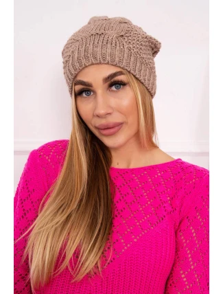 Sandra K210 tmavo béžová fleecová čiapka