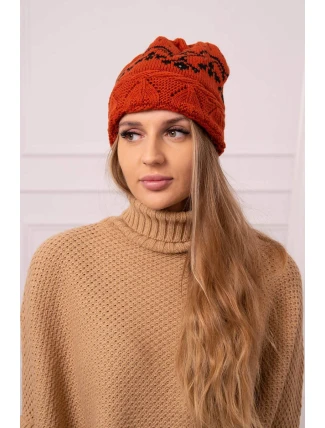 Dámska čiapka Kira K374 červená+čierna