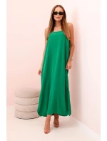 Dlhé šaty bez ramienok zelené