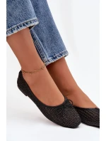 Baleríny S Pleteným A Mašlí Černé Belirra