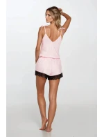 Dámske pyžamo Laura Light Pink with Black - Momenti Per Me