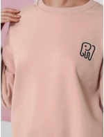 Dámska nadrozmerná mikina s výšivkou SOFTSLON ružová FashionStreet BY1432 Dámska nadrozmerná mikina s výšivkou SOFTSLON ružová FashionStreet BY1432