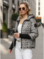 Dámska prechodná bunda s leopardím vzorom biela FashionStreet TY5548