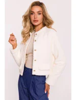M807 Orezaná bunda s medvedíkom - ecru