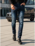 Modré pánske nohavice FashionStreet UX3804