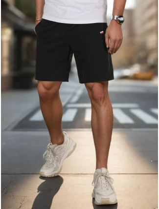 Pánske čierne teplákové šortky FashionStreet SX2486 Pánske čierne teplákové šortky FashionStreet SX2486