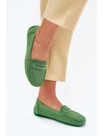 Dámske semišové mokasíny Lenvie - zelené