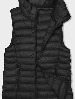 Dámske prešívané tričko bez rukávov so stojačikom J style čierne (16M9158-392)