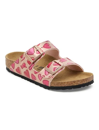 Birkenstock ARIZONA KIDS BS 1030434 ELECTRIC METALLIC COPPER HEARTS žabky (štandardná šírka)