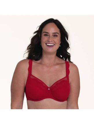 Selma podprsenka s kosticami Full Cup 5635 červená - RosaFaia
