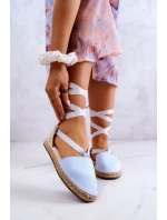 Damskie Wiązane Espadryle Big Star JJ274863 Niebieskie