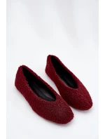 Dámske baleríny s kožušinou typu Zimira - bordové