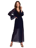 Dámske šifónové šaty so spodničkou K136 Čierna - Makover Dámske šifónové šaty so spodničkou K136 Čierna - Makover