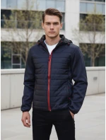 Pánska prechodná bunda prešívaná tmavomodrá FashionStreet TX4401
