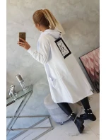 Pláštenka s kapucňou oversize biela