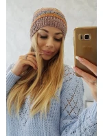 Fleecová čiapka Patrycja K254 horčicová+hnedá