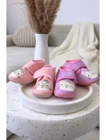 Dětské pantofle na suchý zip fialové Katline