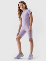 Dievčenské jednofarebné tričko 4F - fialové