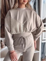 Dámska oversize mikina butterscotch ELEGRA mocha FashionStreet RY2796 Dámska oversize mikina butterscotch ELEGRA mocha FashionStreet RY2796