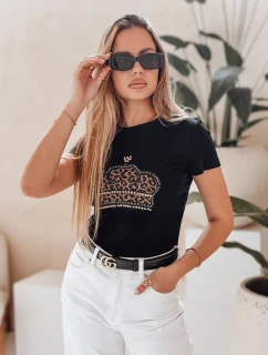 Dámske tričko s korunkou BLINGESSO čierne FashionStreet RY2877
