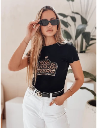 Dámske tričko s korunkou BLINGESSO čierne FashionStreet RY2877 Dámske tričko s korunkou BLINGESSO čierne FashionStreet RY2877
