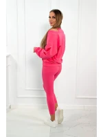 3-dielna sada mikina + top + legíny malinová
