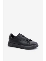 Trampki Sneakersy Męskie Z Eko Skóry Big Star OO174117 Czarne
