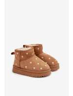 Dětské sněhule zdobené květinami Camel Gracina