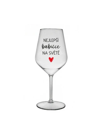 NEJLEPŠÍ BABIČCE NA SVĚTĚ - čirá nerozbitná sklenice na víno 470 ml NEJLEPŠÍ BABIČCE NA SVĚTĚ - čirá nerozbitná sklenice na víno 470 ml