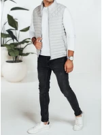 Pánska prešívaná vesta svetlo šedá FashionStreet TX5078