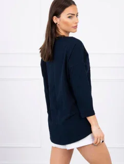 American Girl grafická blúzka námornícka modrá S/M - L/XL