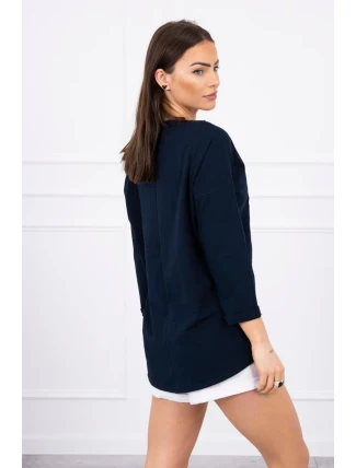 American Girl grafická blúzka námornícka modrá S/M - L/XL