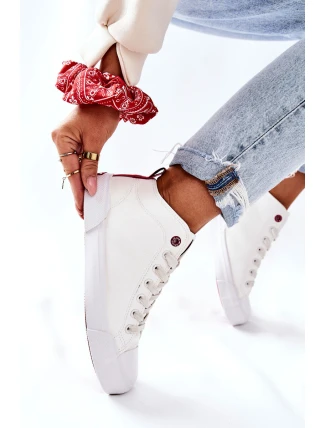 Damskie Wysokie Trampki Cross Jeans II2R4033C Białe