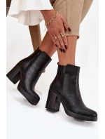 Dámské kozačky na podpatku černé Ryselle