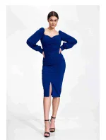 Dámske koktailové šaty M871 modré - Figl