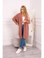 Sveter s netopierími rukávmi tmavo ružový