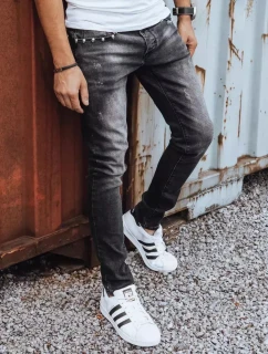 Pánske slim fit čierne džínsy FashionStreet UX3825