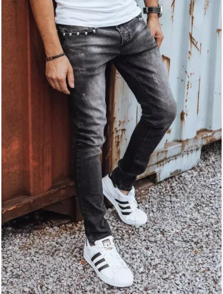 Pánske slim fit čierne džínsy FashionStreet UX3825