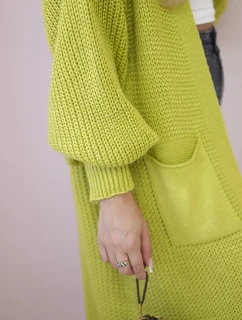 Sveter dlhý sveter pistáciový