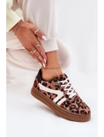 Damskie Sneakersy Na Platformie Panterka Brązowe Totter