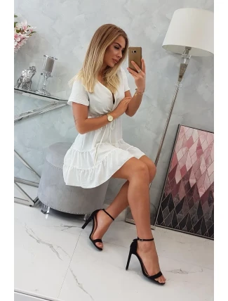 Šaty s obálkovým výstrihom ecru