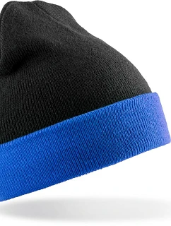 Result Headwear RC 930X Pletená čiapka „Black Compass“ 28.930X čierna/kráľovská modrá