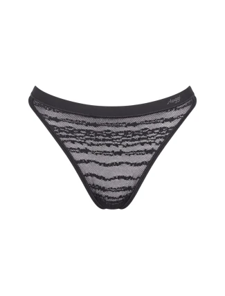 Dámske tangá FREE Evolve String Lace - BLACK - black 0004 - SLOGGI